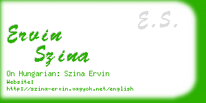 ervin szina business card